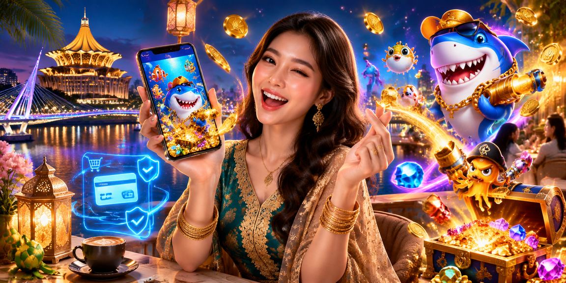 Permainan memancing digital sempena Hari Raya di Kuching Sarawak